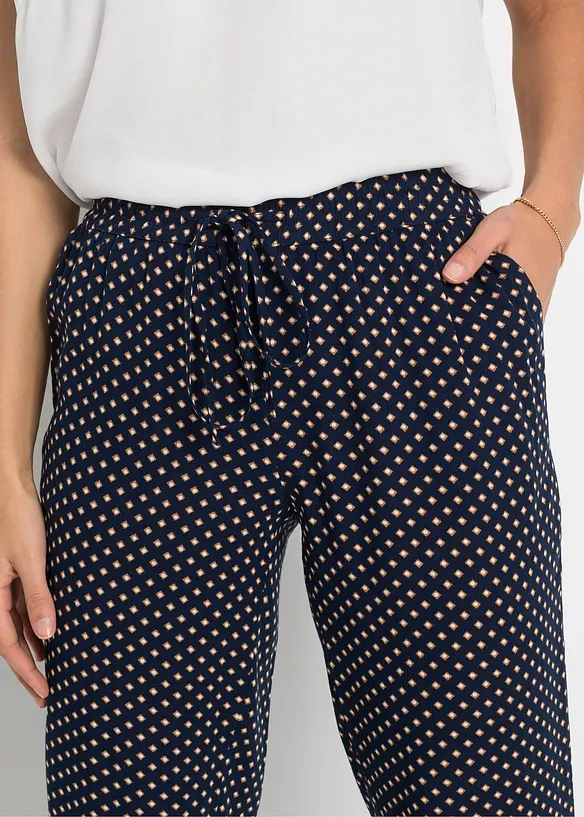 Pantaloni in pura viscosa con elastico in vita, bonprix