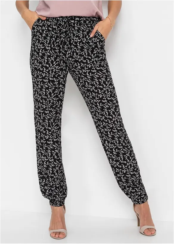 Pantaloni in pura viscosa con elastico in vita, bonprix