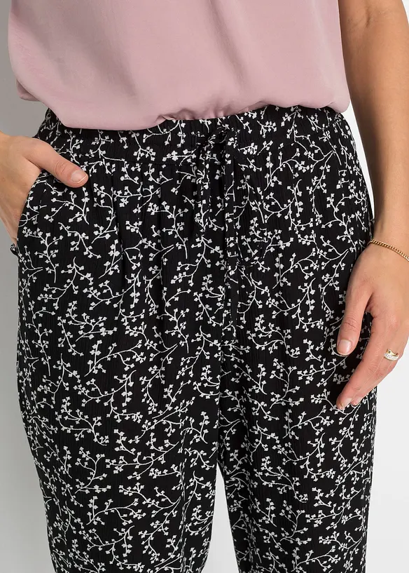 Pantaloni in pura viscosa con elastico in vita, bonprix
