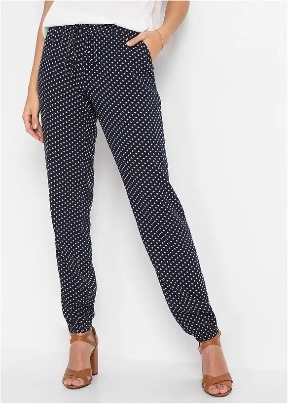 Pantaloni in pura viscosa con elastico in vita, bonprix