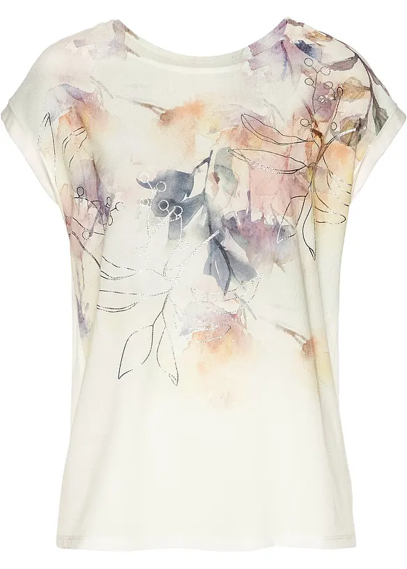 Blusa con stampa floreale, bonprix