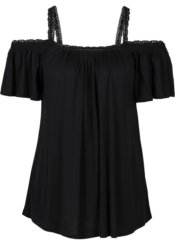 Maglia a spalle scoperte in morbida viscosa, bonprix
