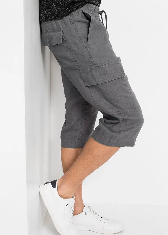 Bermuda cargo in misto lino, regular fit, bonprix