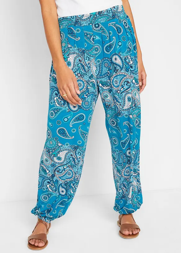 Pantaloni alla turca in jersey di misto viscosa fluente, bonprix