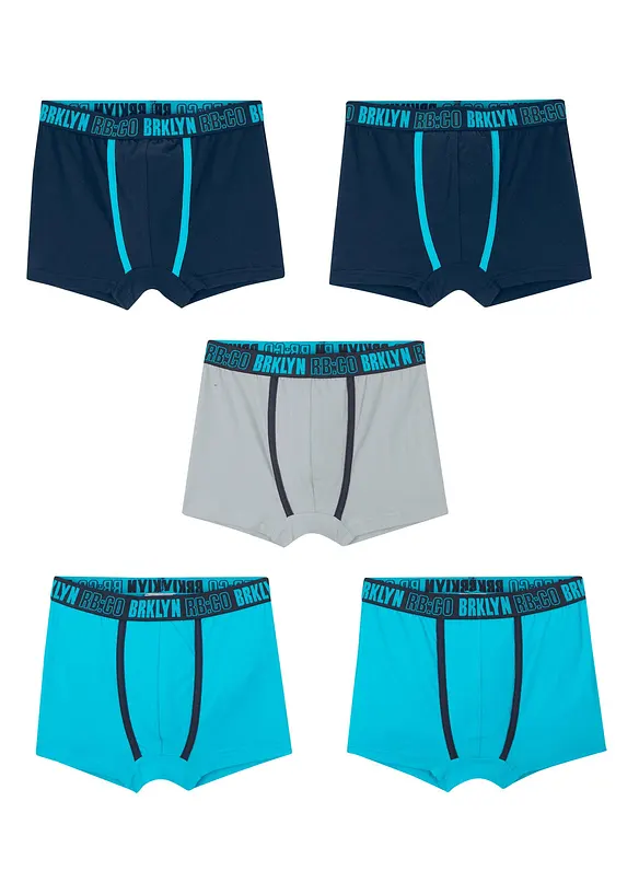Boxer aderenti con cotone morbido (pacco da 5), bonprix
