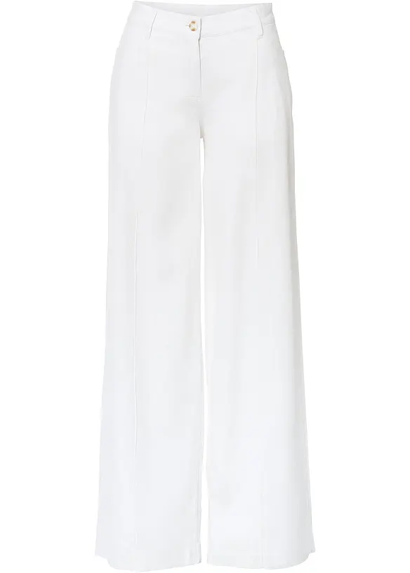 Pantaloni a palazzo in misto lino fresco e leggero, bonprix