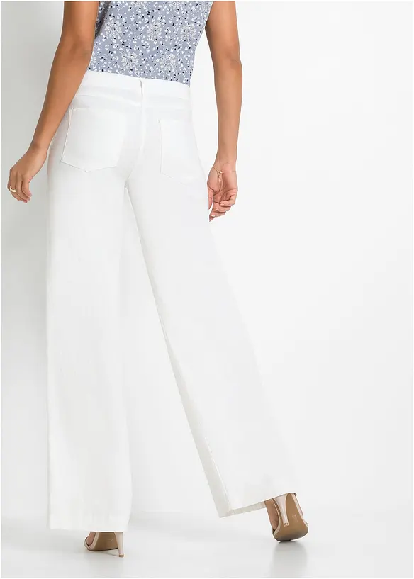 Pantaloni a palazzo in misto lino fresco e leggero, bonprix