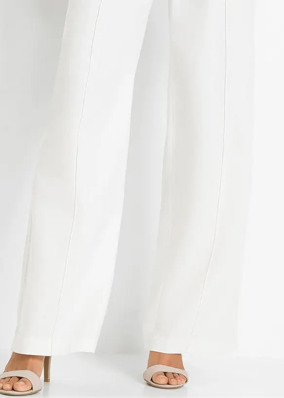 Pantaloni a palazzo in misto lino fresco e leggero, bonprix