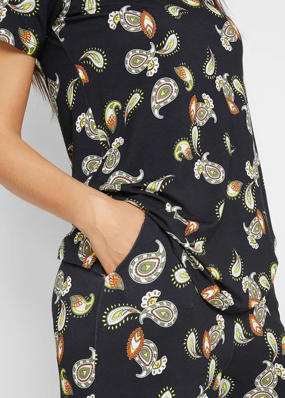 Maglia e pantaloni culotte in misto viscosa fluente (set 2 pezzi), bonprix