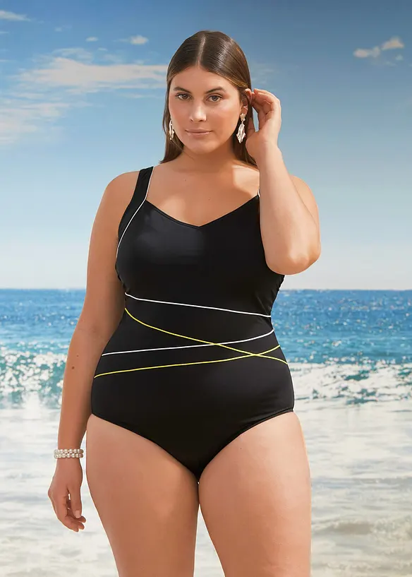 Costume intero con bordature, bonprix