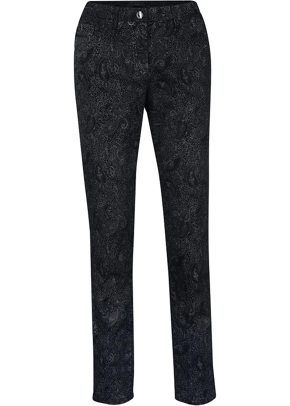 Pantaloni in twill con fantasia raffinata, bonprix