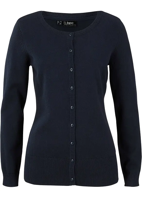 Cardigan in maglia fine con cotone riciclato, bonprix