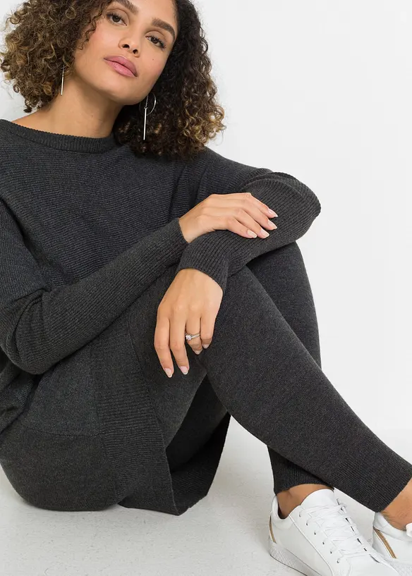Maglione lungo in misto viscosa, bonprix