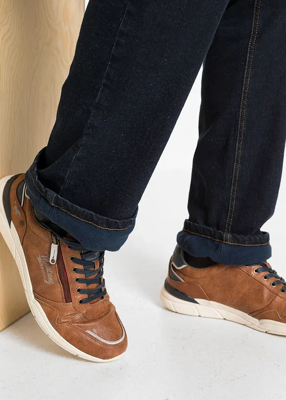 Jeans termici elasticizzati con fodera calda in pile, classic fit, bonprix