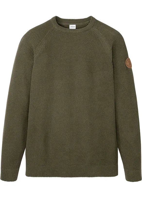Maglione in filato grosso con cotone riciclato, bonprix