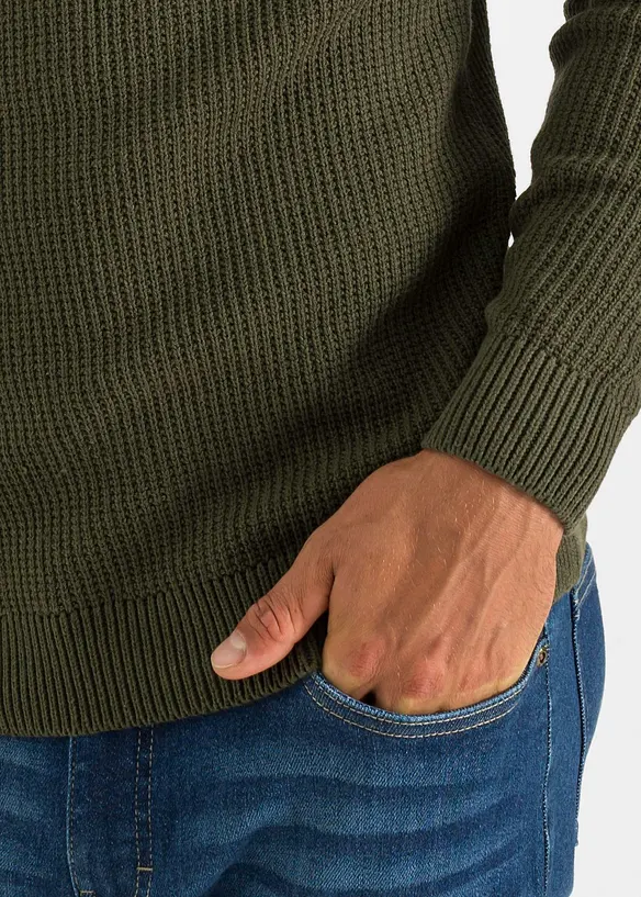 Maglione in filato grosso con cotone riciclato, bonprix