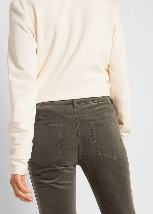 Pantaloni di velluto elasticizzati, bootcut, bonprix