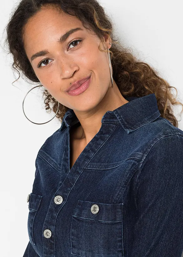 Abito di jeans con cintura, bonprix