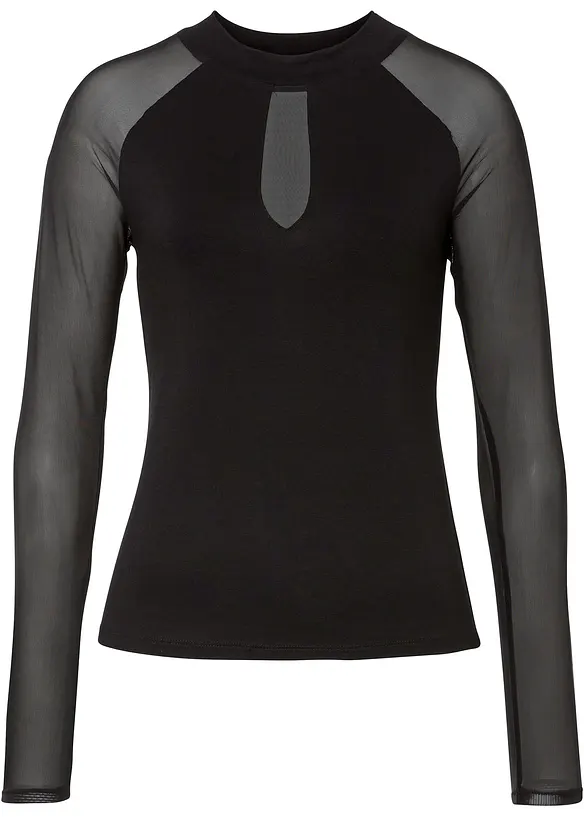 Maglia a maniche lunghe in misto viscosa morbido, bonprix
