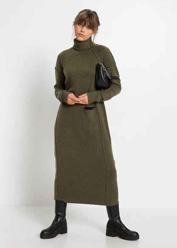 Abito in maglia a collo alto, bonprix