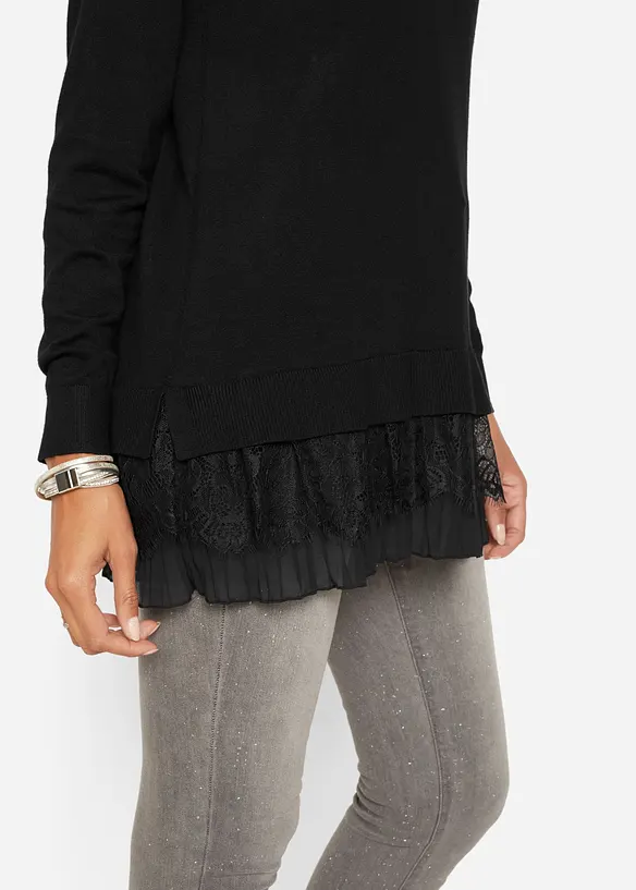 Maglione fluido in filato fine misto viscosa, bonprix