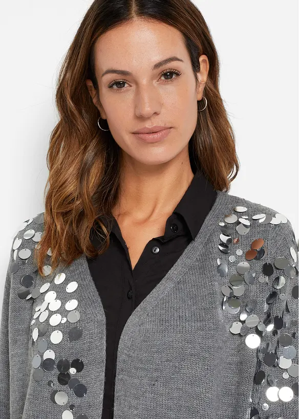 Cardigan con paillettes, bonprix