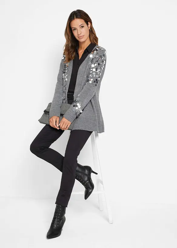 Cardigan con paillettes, bonprix