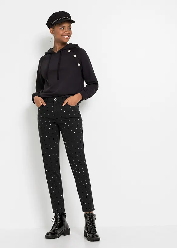 Pantaloni elasticizzati con strass, RAINBOW