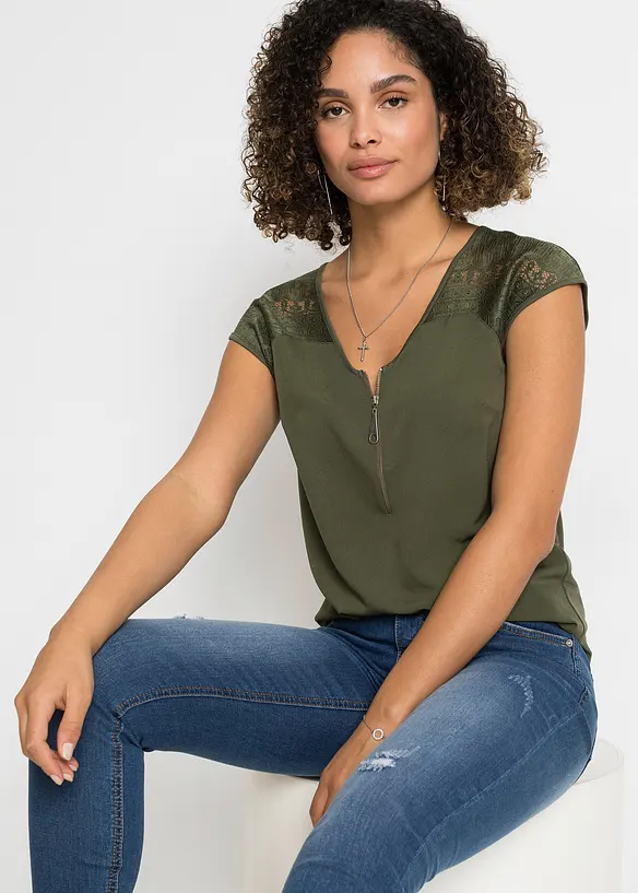 Maglietta con pizzo, bonprix