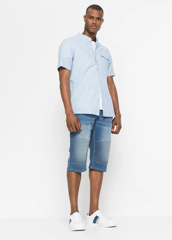 Camicia in misto lino a maniche corte, bonprix