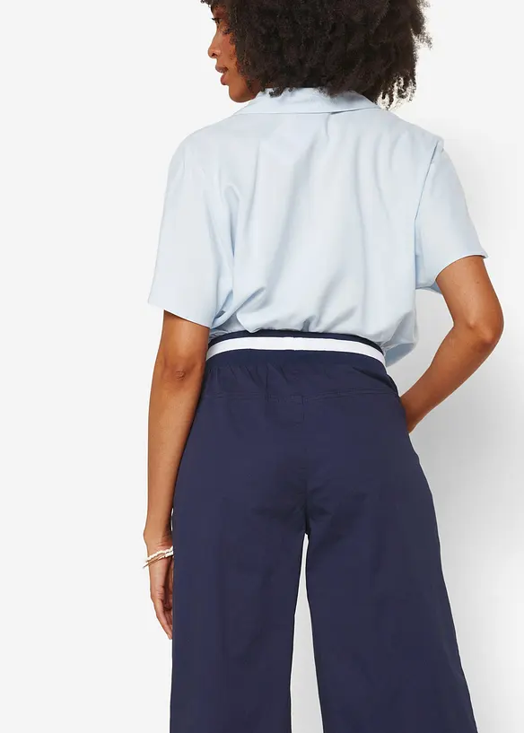 Pantaloni culotte in popeline di cotone con cinta comoda, bonprix