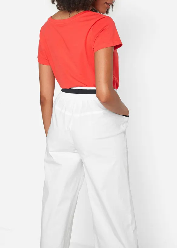 Pantaloni culotte in popeline di cotone con cinta comoda, bonprix
