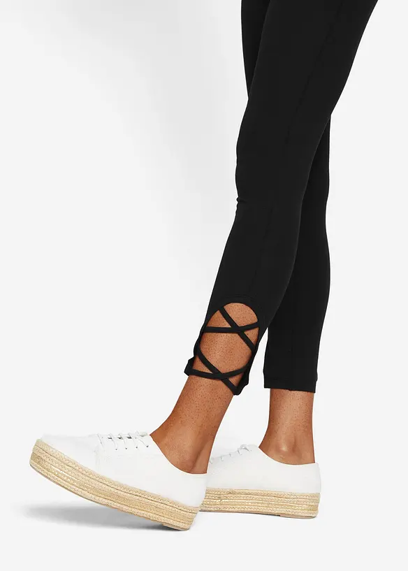 Leggings cropped a vita alta con cotone biologico, bonprix