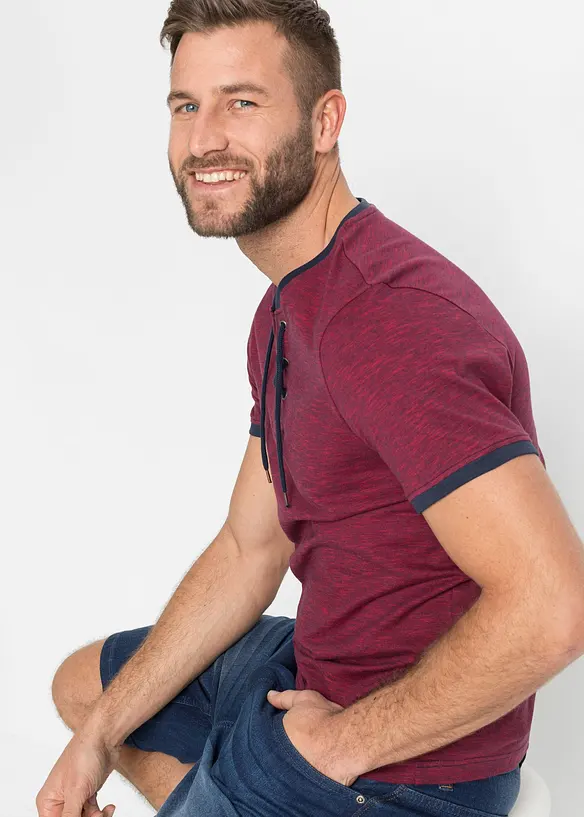 T-shirt con stringatura in cotone biologico, bonprix