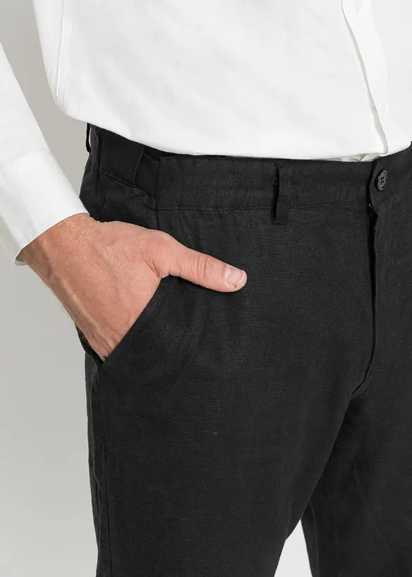 Pantaloni in lino con cinta comoda regular fit, straight, bonprix