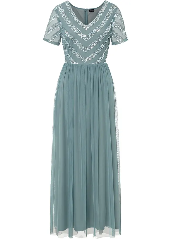 Abito lungo con ricami e paillettes, bonprix