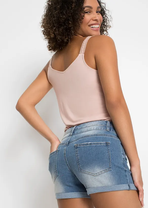 Shorts di jeans, vita media, bonprix