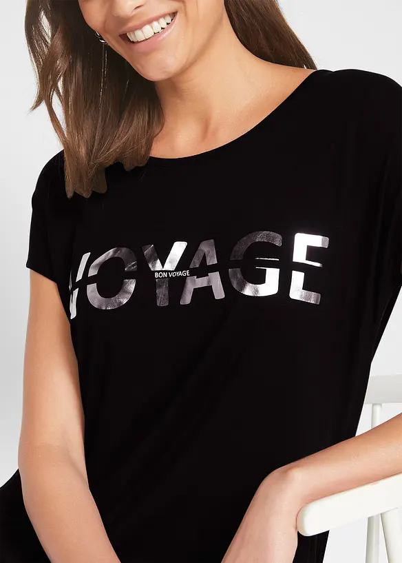 Maglia lunga in misto viscosa, bonprix