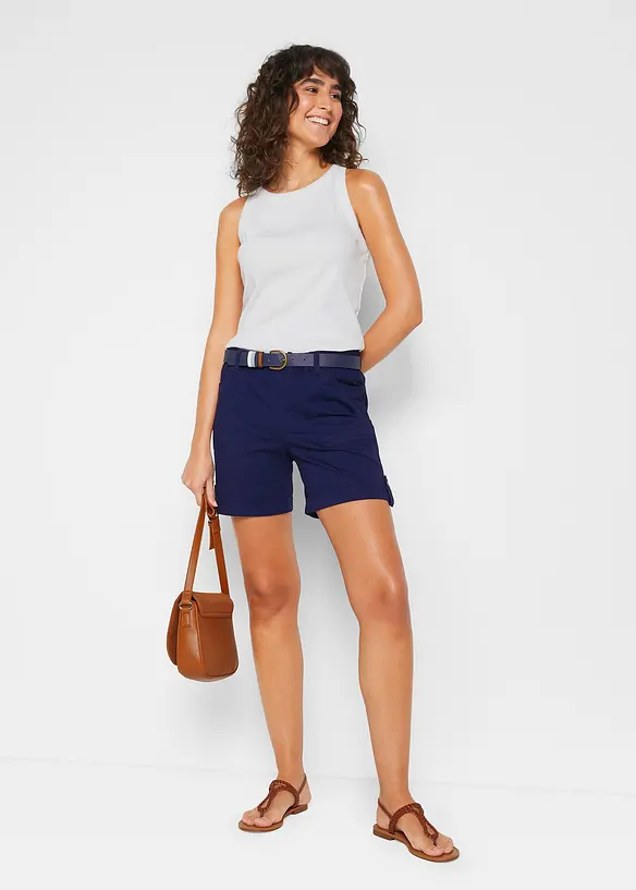 Bermuda in cotone con elastico in vita, bonprix