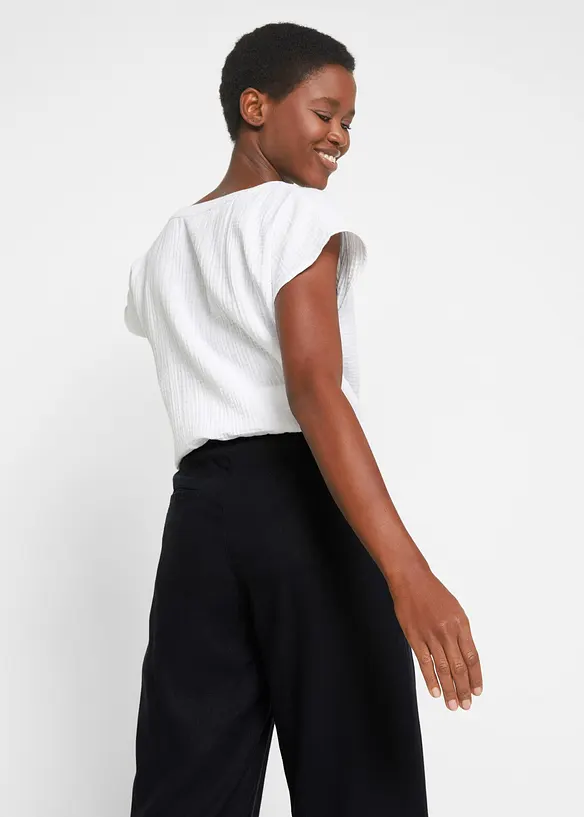 Pantaloni a palazzo in misto lino e viscosa leggero, bonprix