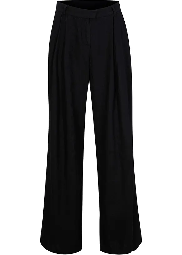 Pantaloni a palazzo in misto lino e viscosa leggero, bonprix