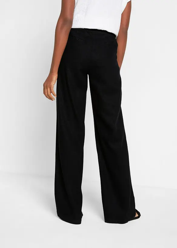 Pantaloni a palazzo in misto lino e viscosa leggero, bonprix