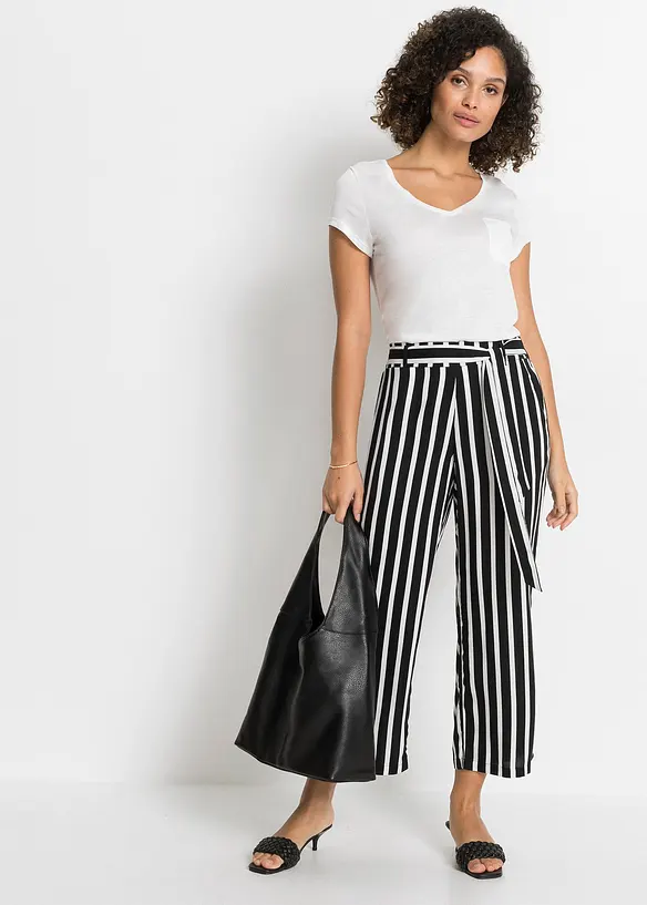 Pantaloni a palazzo a vita alta, bonprix