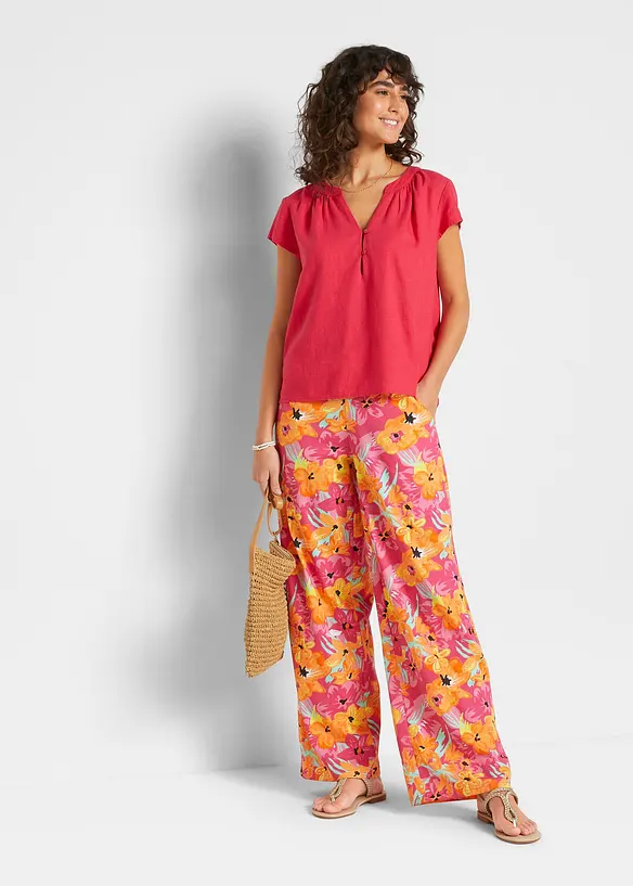 Pantaloni a palazzo in jersey di misto viscosa morbido, bonprix