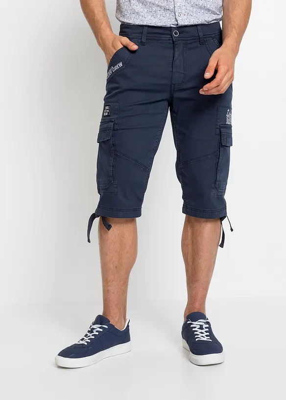 Bermuda lunghi elasticizzati con tasche cargo, regular fit, bonprix