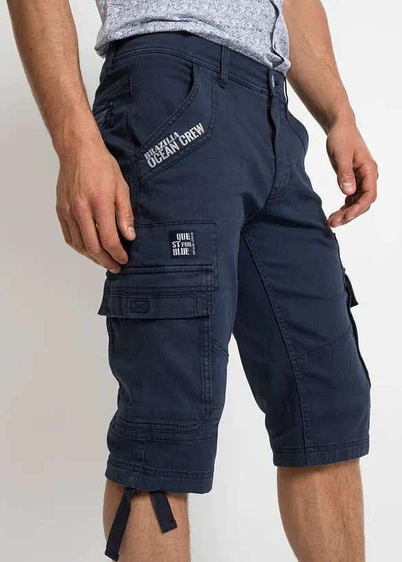 Bermuda lunghi elasticizzati con tasche cargo, regular fit, bonprix