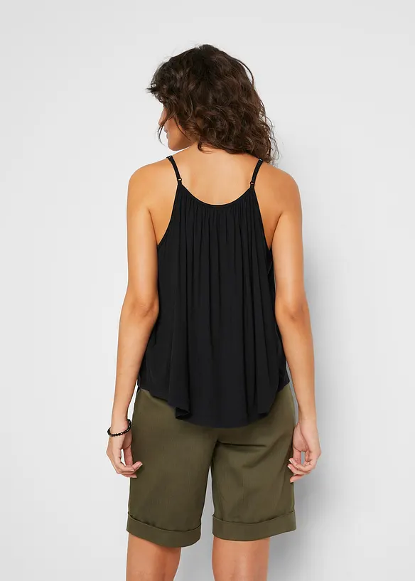 Top con spalline sottili in viscosa fluente, bonprix