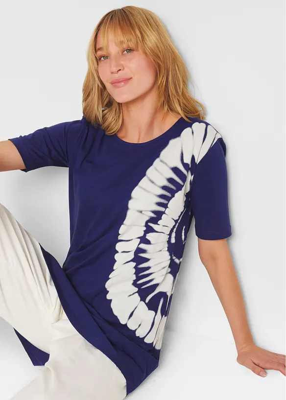 Maxi maglia batik in cotone biologico, bonprix