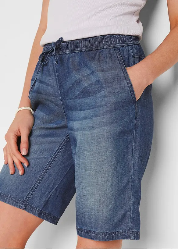 Bermuda in denim leggero di misto lino, bonprix