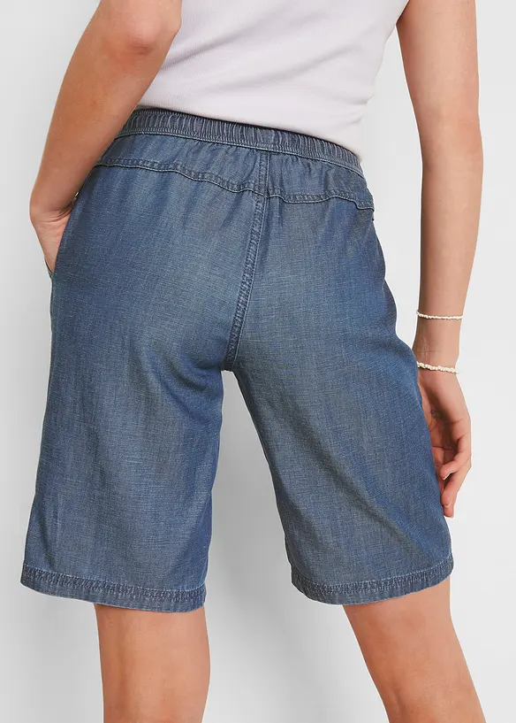 Bermuda in denim leggero di misto lino, bonprix